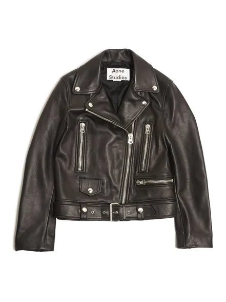 Mock Black Leather Jacket / Acne Studios $1600