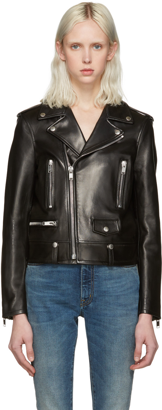 Saint Laurent Leather Moto Jacket via DNAMAG