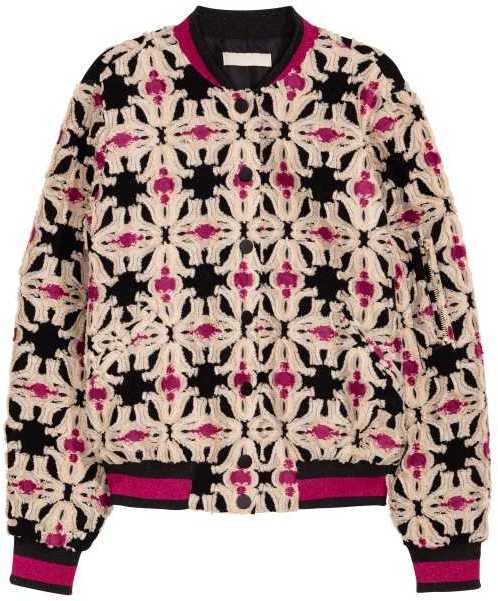 H&M Patterned Bomber Jacket via DNAMAG
