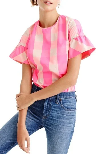 J.Crew Ruffled Sleeve Top