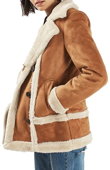 Topshop Faux Shearling Coat