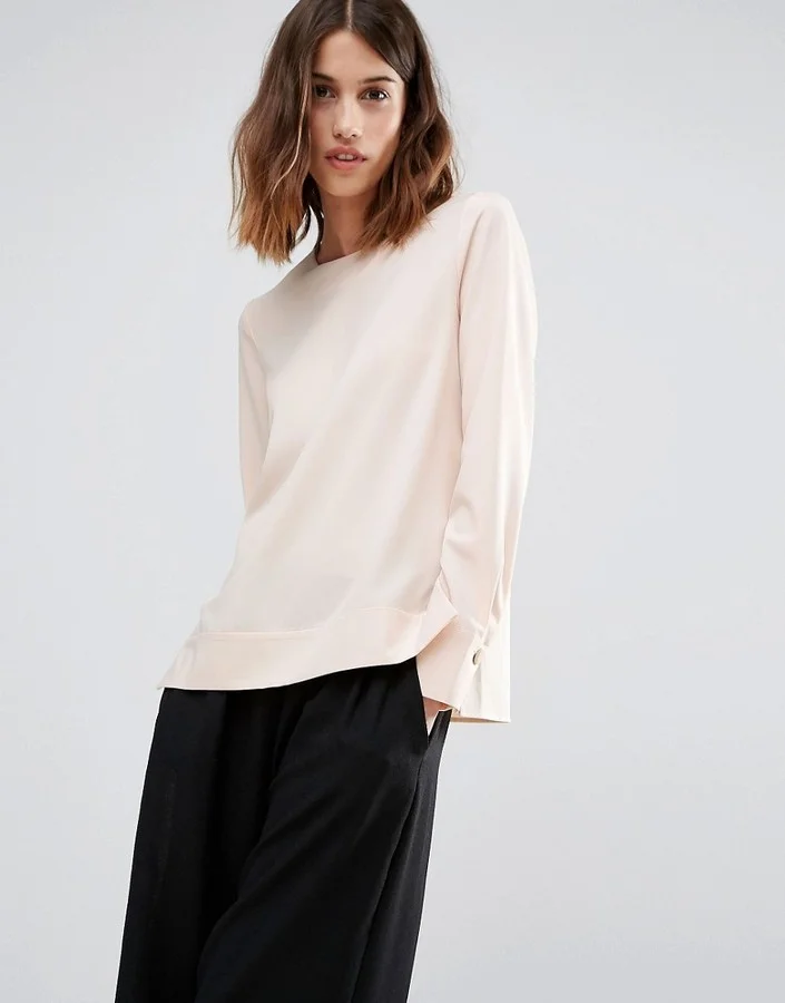 Warehouse dipped hem blouse via Asos