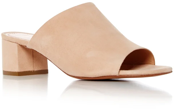 Mansur Gavriel suede mule via Moda Operandi