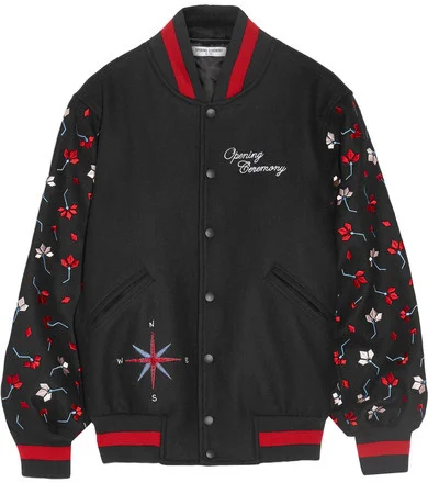 Opening Ceremony embroidered wool-blend bomber jacket 