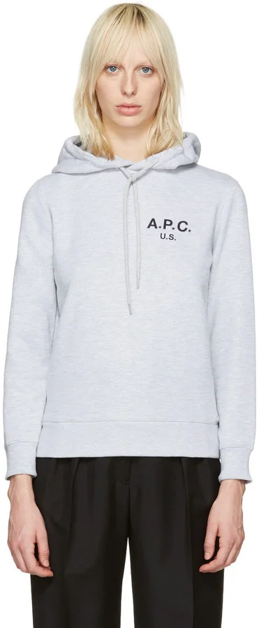 A.P.C. grey logo hoodie