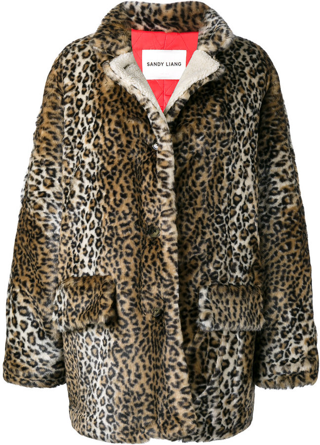 Sandy Liang quincy leopard print coat