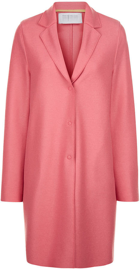Harris Wharf - bubblegum pink wool cocoon coat