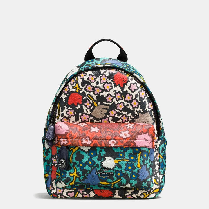 Coach Mini Campus Leather Print Backpack