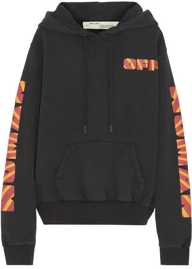 Off-White: Rays Over Printed Cotton-Jersey Sweatshirt