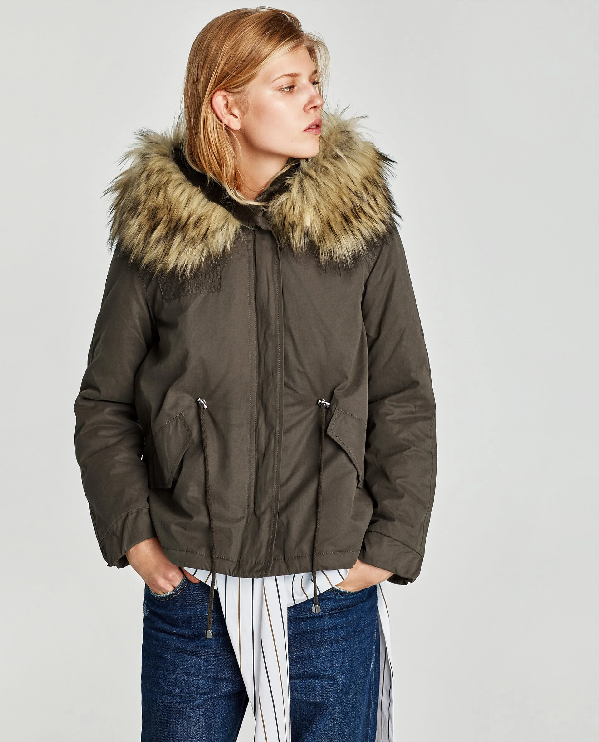 On sale at ZARA: Parka with textured hood