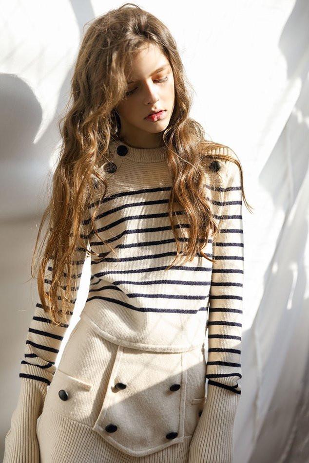 On sale: Classic Stripe Wool Blend Sweater at Genuine People