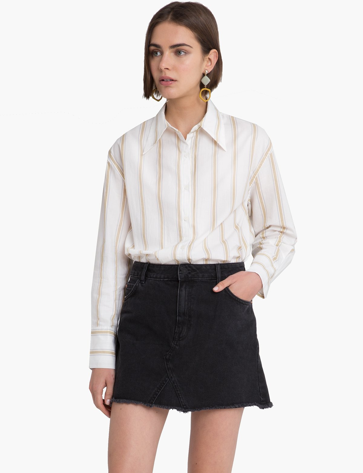 Kai Striped Boyfriend Shirt by Pixie Market $102