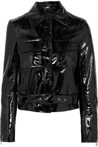 Maje - cropped patent leather jacket