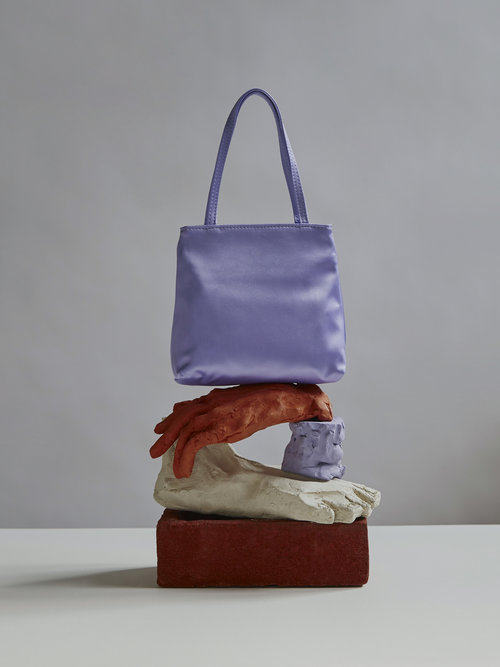 HAI small lilac silk bag via Joan the Store 