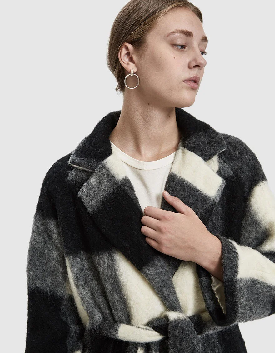 Ganni 'mckinney wool tie coat'