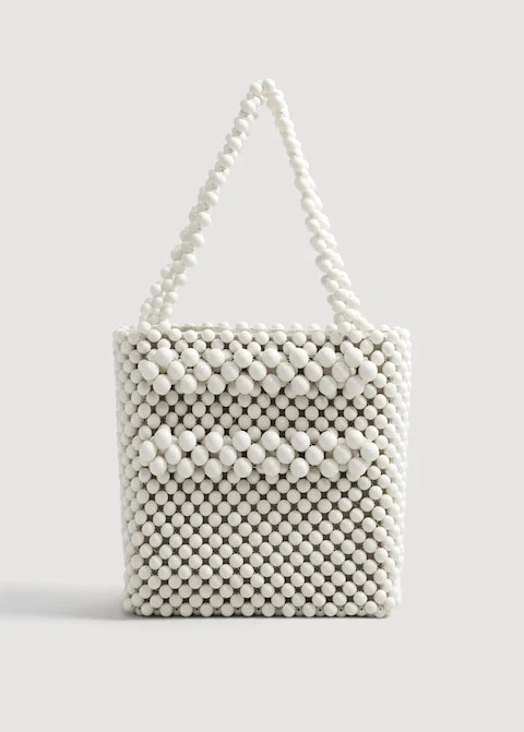 Beaded shopper bag by MANGO