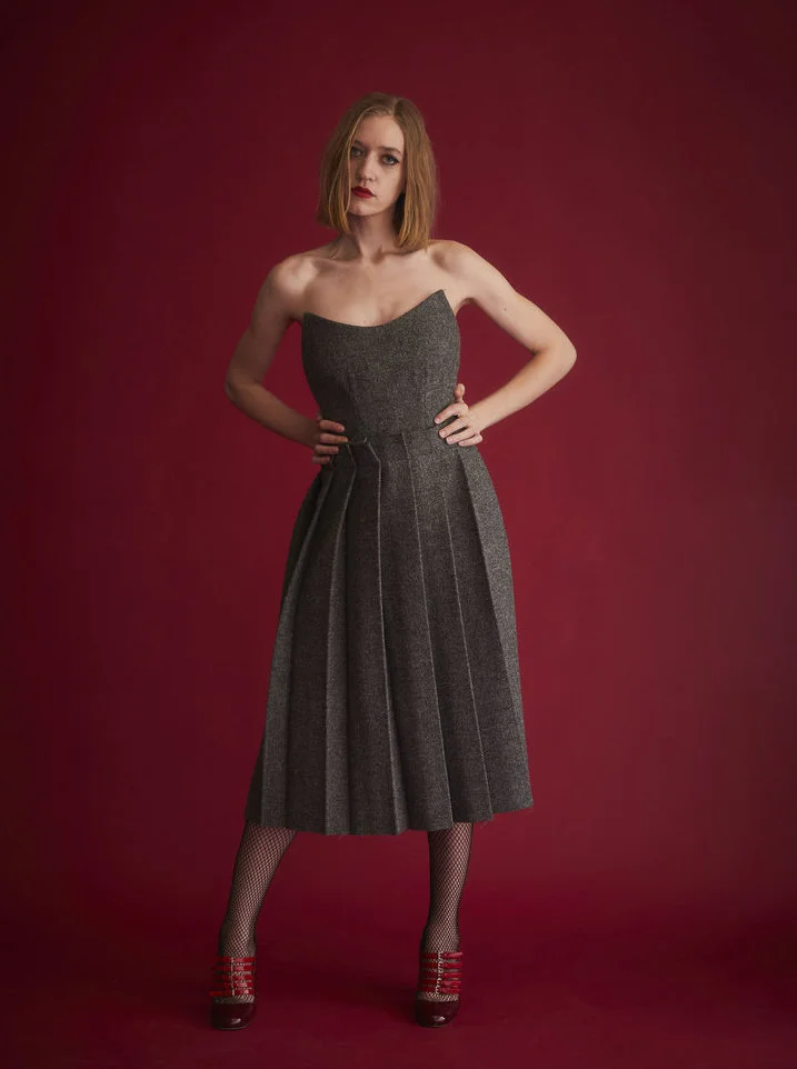 Duncan pleated bustier dress  //  DNAMAG