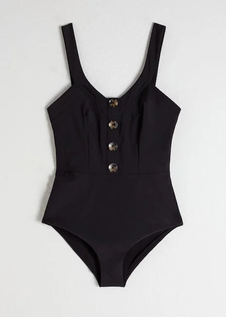 low back button up swimsuit by and other stories