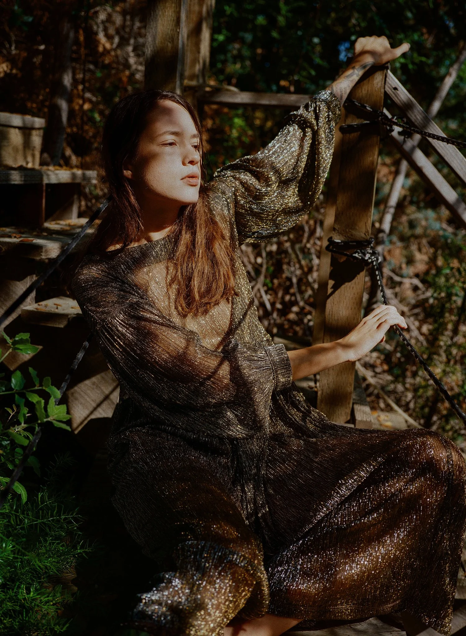 Jayme Dress in golden palm by Tigre et Tigre