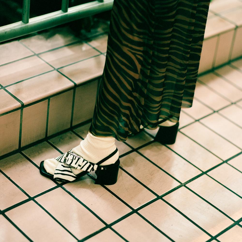 Labucq sandals in chan zebra haircalf 