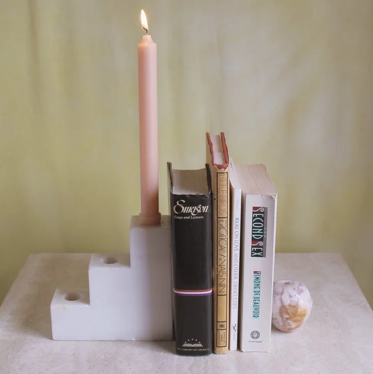 Stone staircase candle holder by Summer School