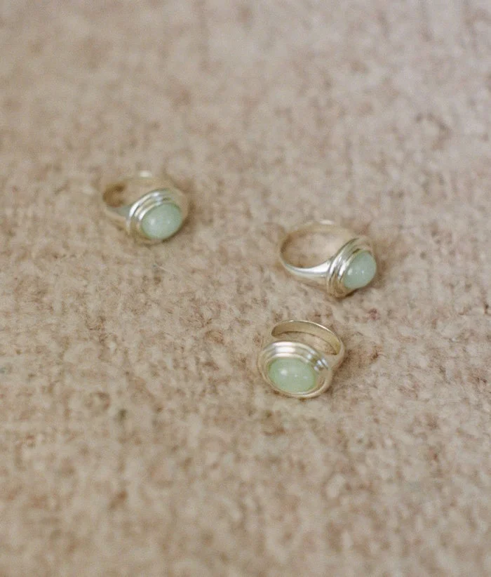 J. Hannah - duet cocktail ring with aquamarine 