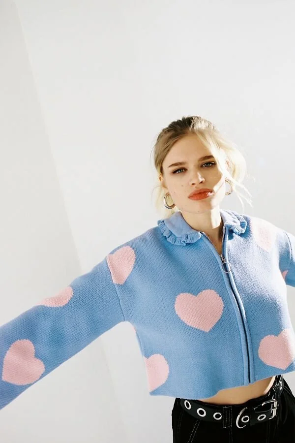 lazy oaf heart cardigan