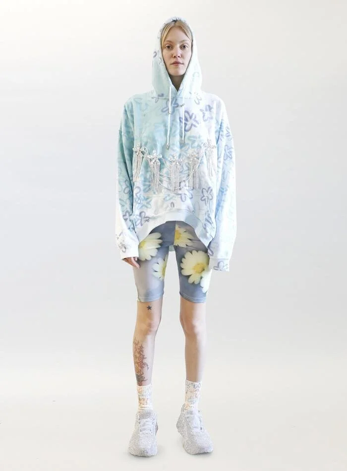 Colina Strada blue floral runway hoodie