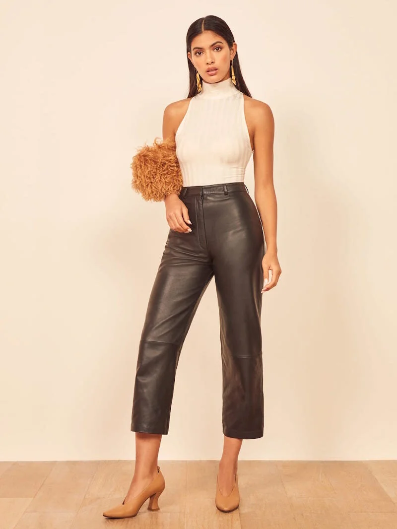 Reformation veda leather pant