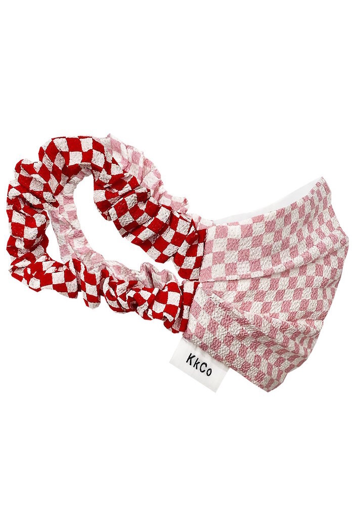 FACE MASK IN CHECKERED PINK / KkCo $35 