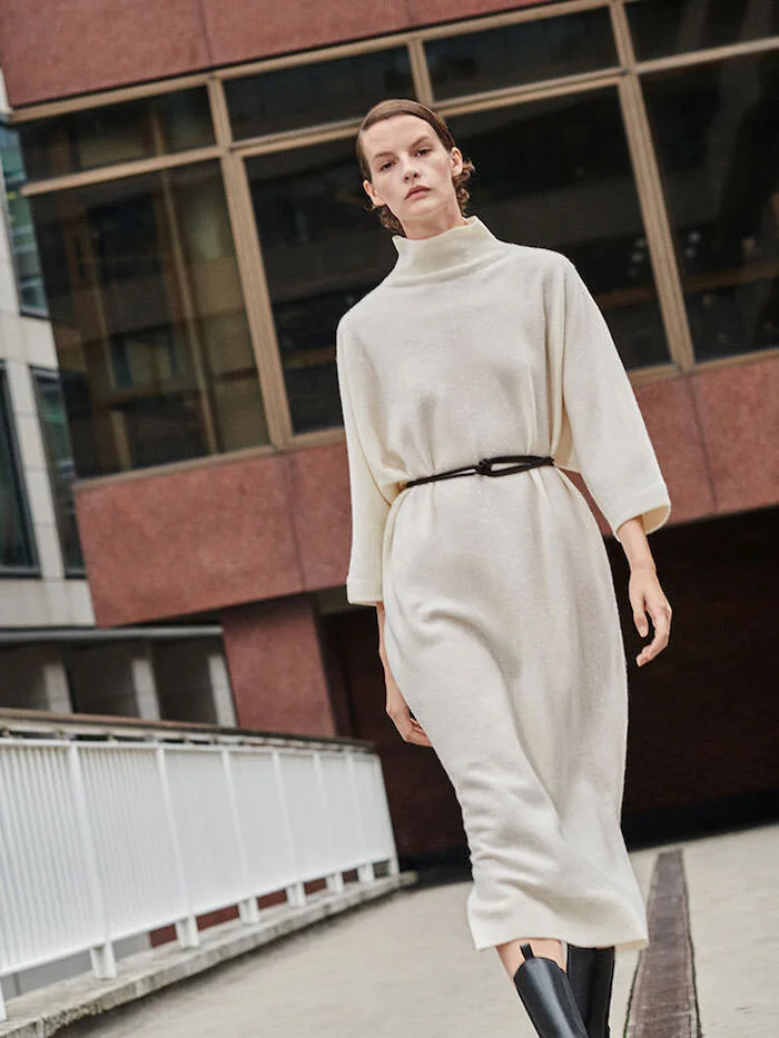 Cos - merino wool rollneck knitted maxi dress