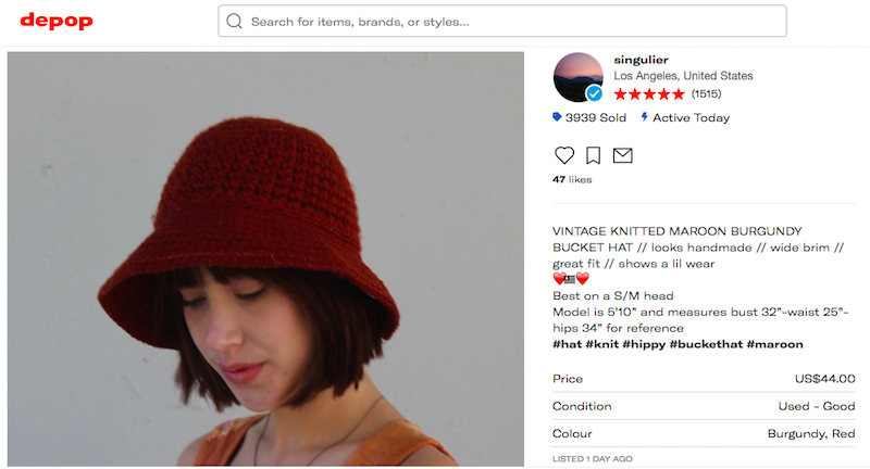 Depop: Singulier