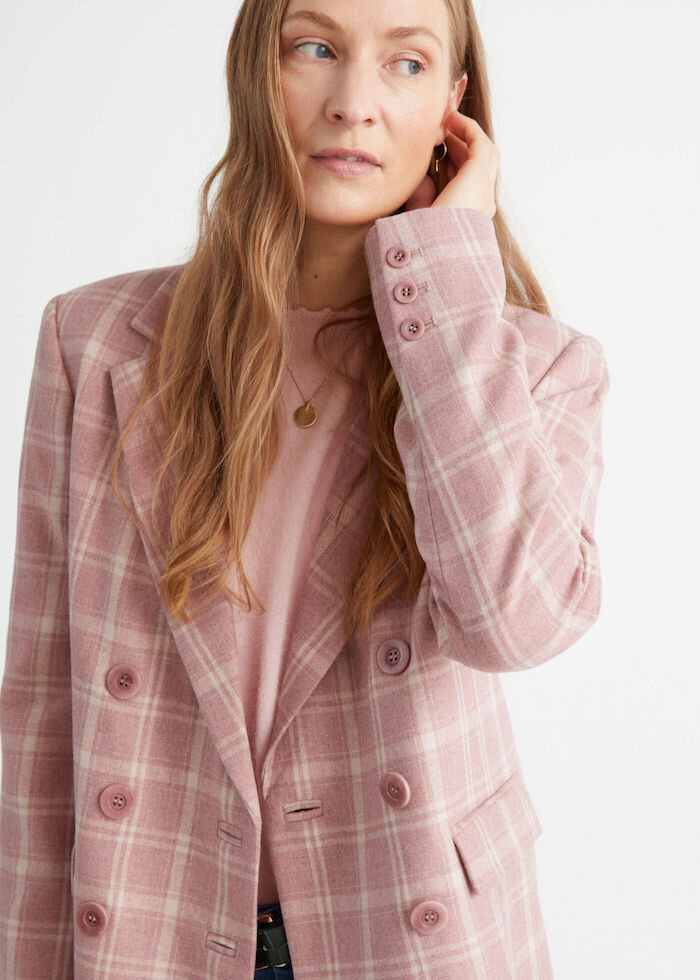 &amp; Other Stories double breasted checkered blazer