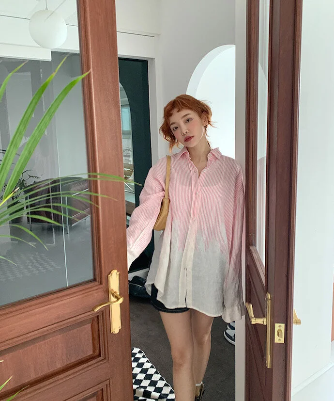 The Oversized Two-Tone Button-Up Shirt 