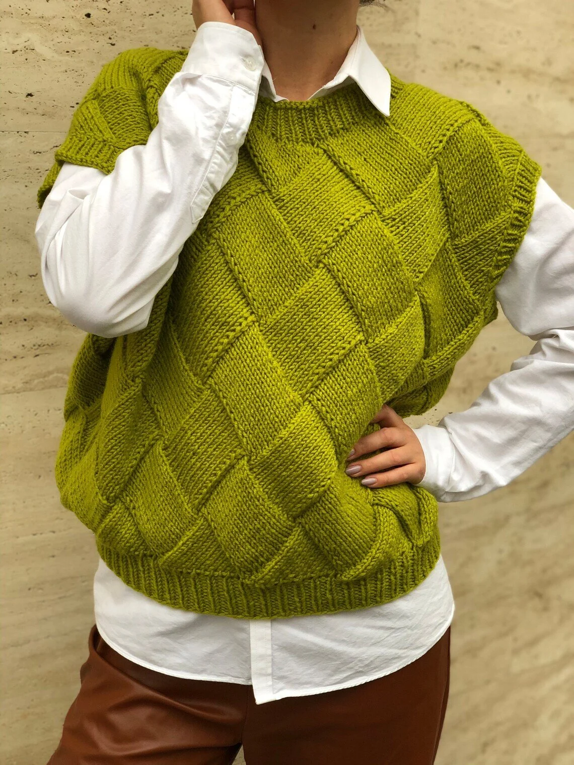 Woollightua Sweater Vest $101 via Etsy