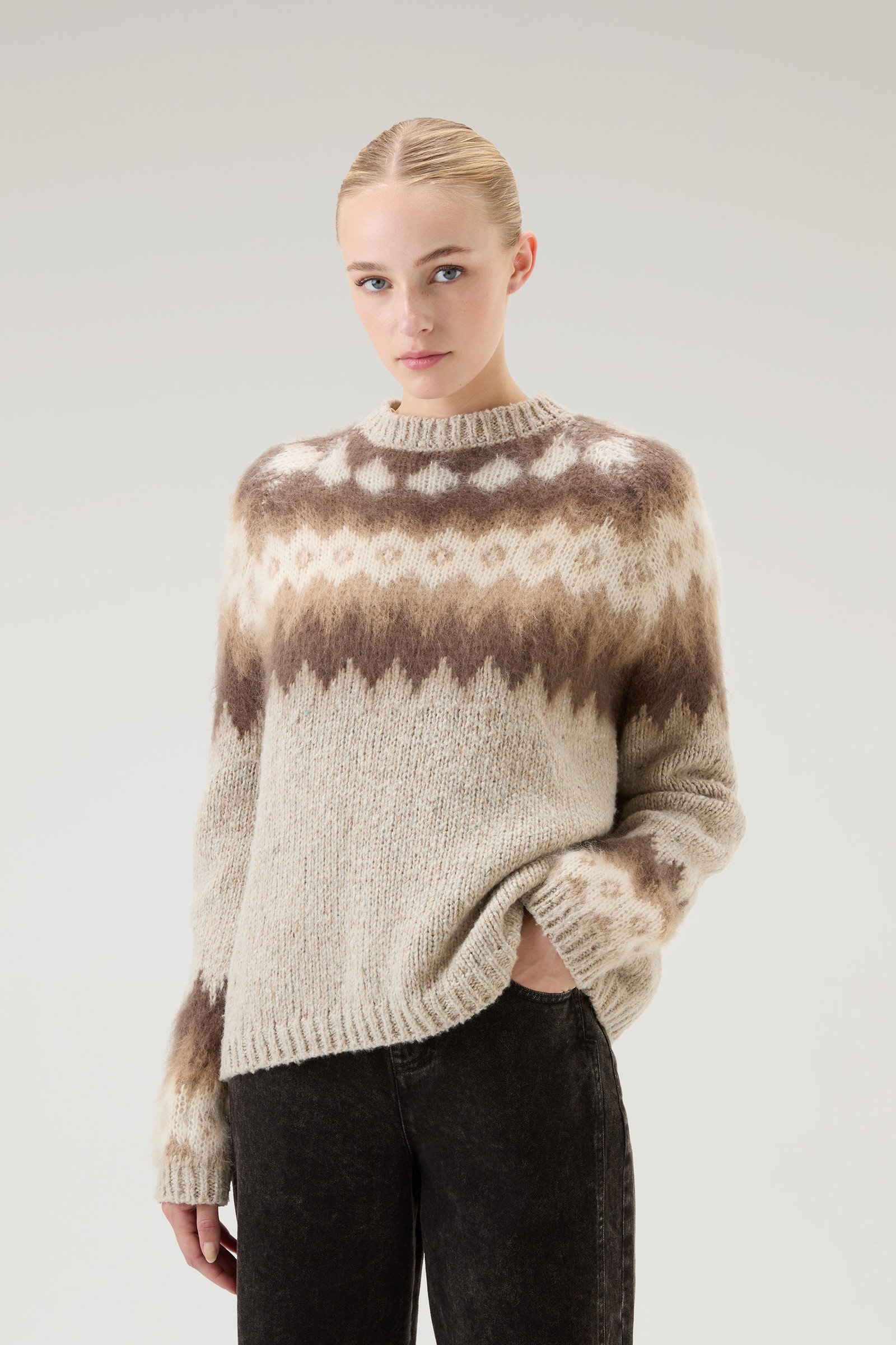 Woolrich mohair blend fair isle sweater