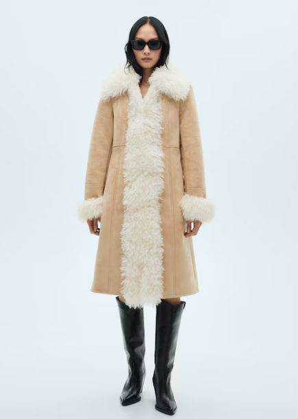 Mango shearling lined coat 