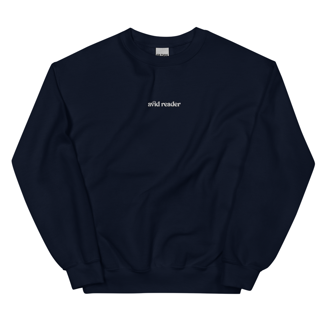 avid reader unisex embroidered sweatshirt by DNAMAG