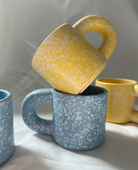 ceramic speckled mugs by Small Goods Studio