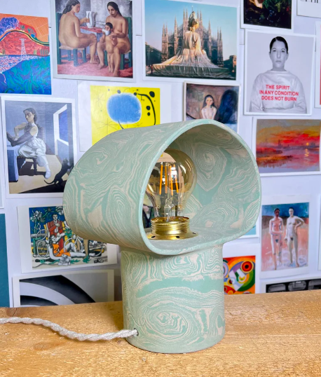 Pinks and Ceramics - Handmade Table Lamp 