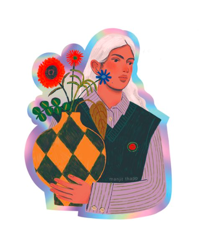 "Vase" sticker by Manjit Thapp