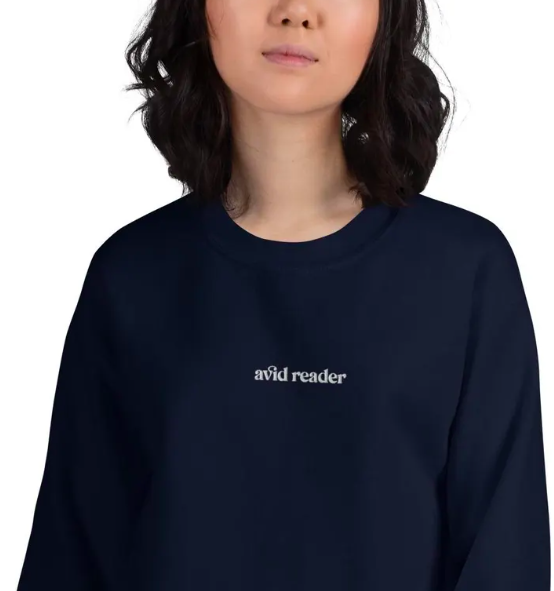 avid reader embroidered sweatshirt by DNAMAG