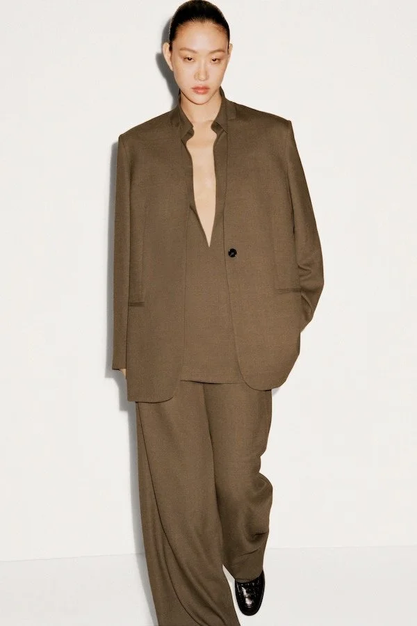 COS * COLLARLESS WOOL BLEND BLAZER * $189