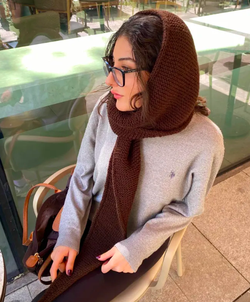Handmade wool hooded scarf by StudiOrigin 