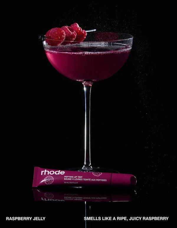 rhode scented peptide lip tint in raspberry