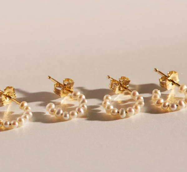 Catbird baby pearl hoop earrings