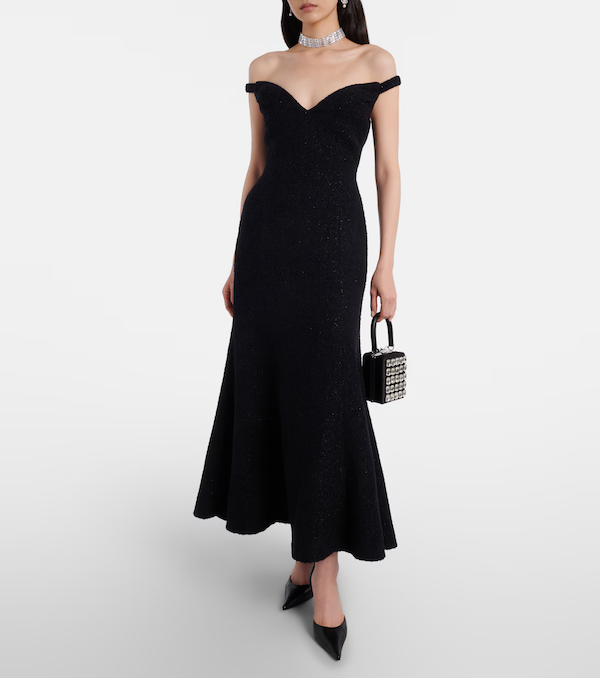 Self Portrait boucle midi dress