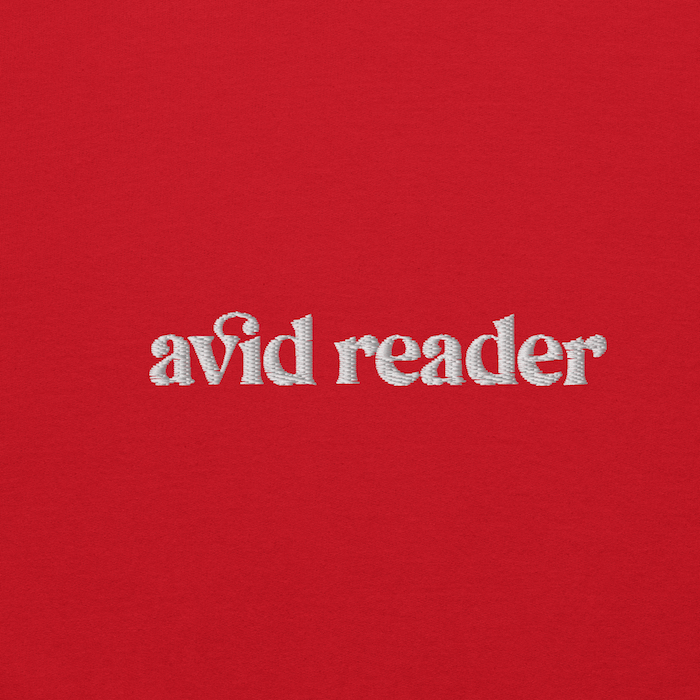 avid reader embroidered unisex sweatshirt by dnamag