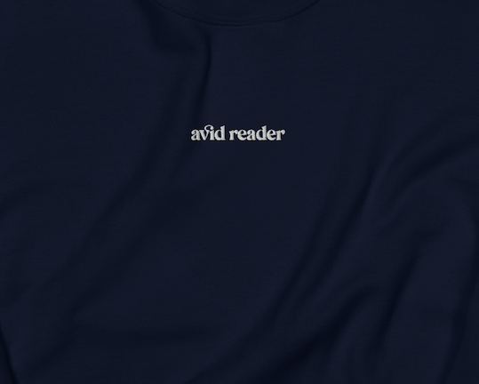 avid reader embroidered sweatshirt by dnamag
