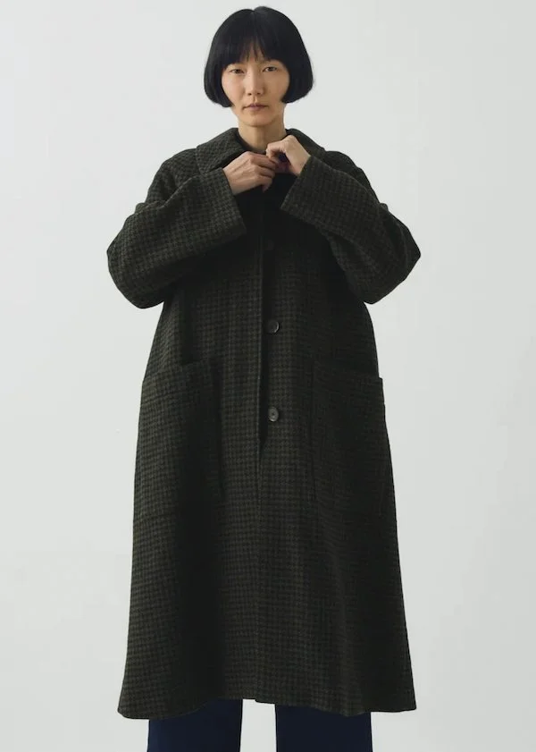toast checked raglan coat